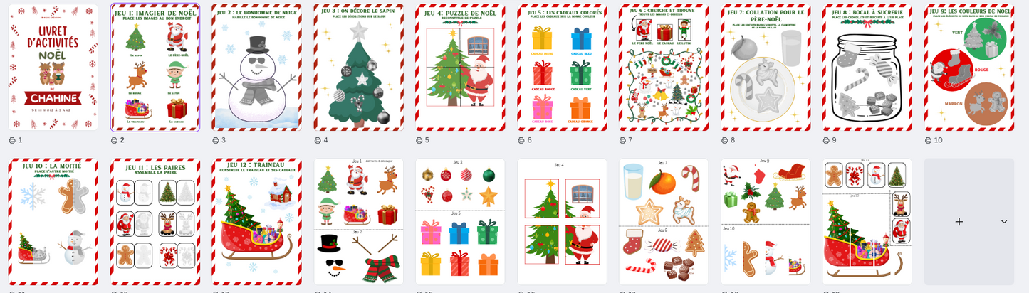 Livret d'activités de Noel 18 mois à 3 ans