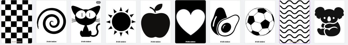 Cartes de contraste bébé 0-3 mois