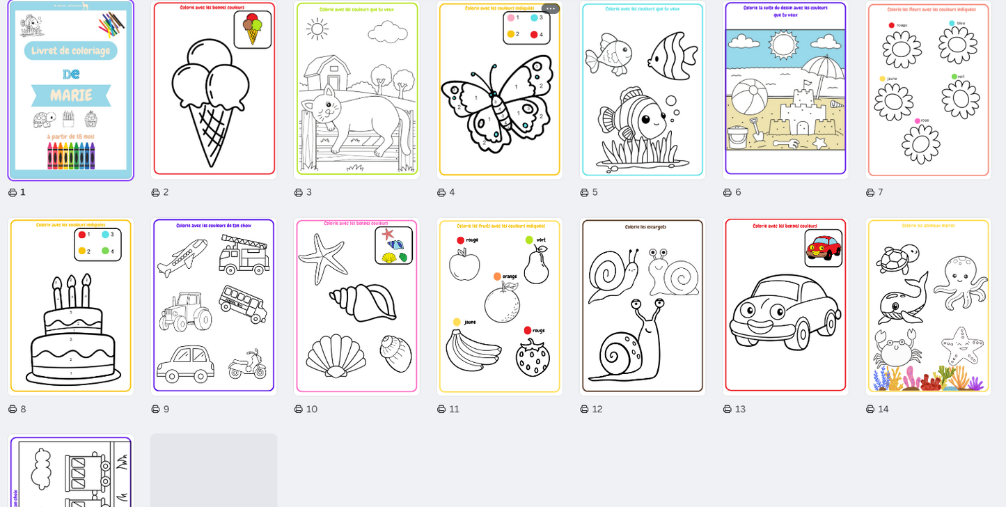 Livret de coloriage réutilisable