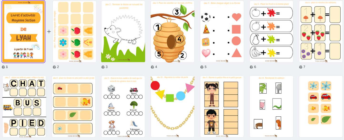 Livret d'activités Moyenne section