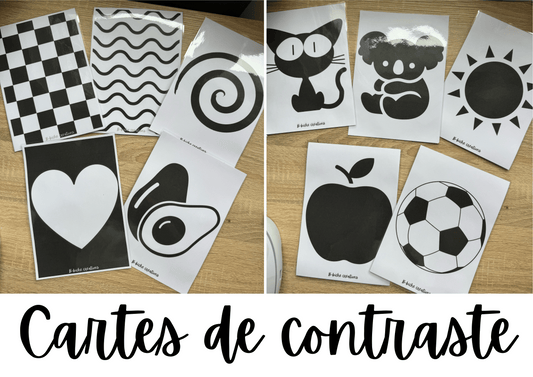 Cartes de contraste bébé 0-3 mois